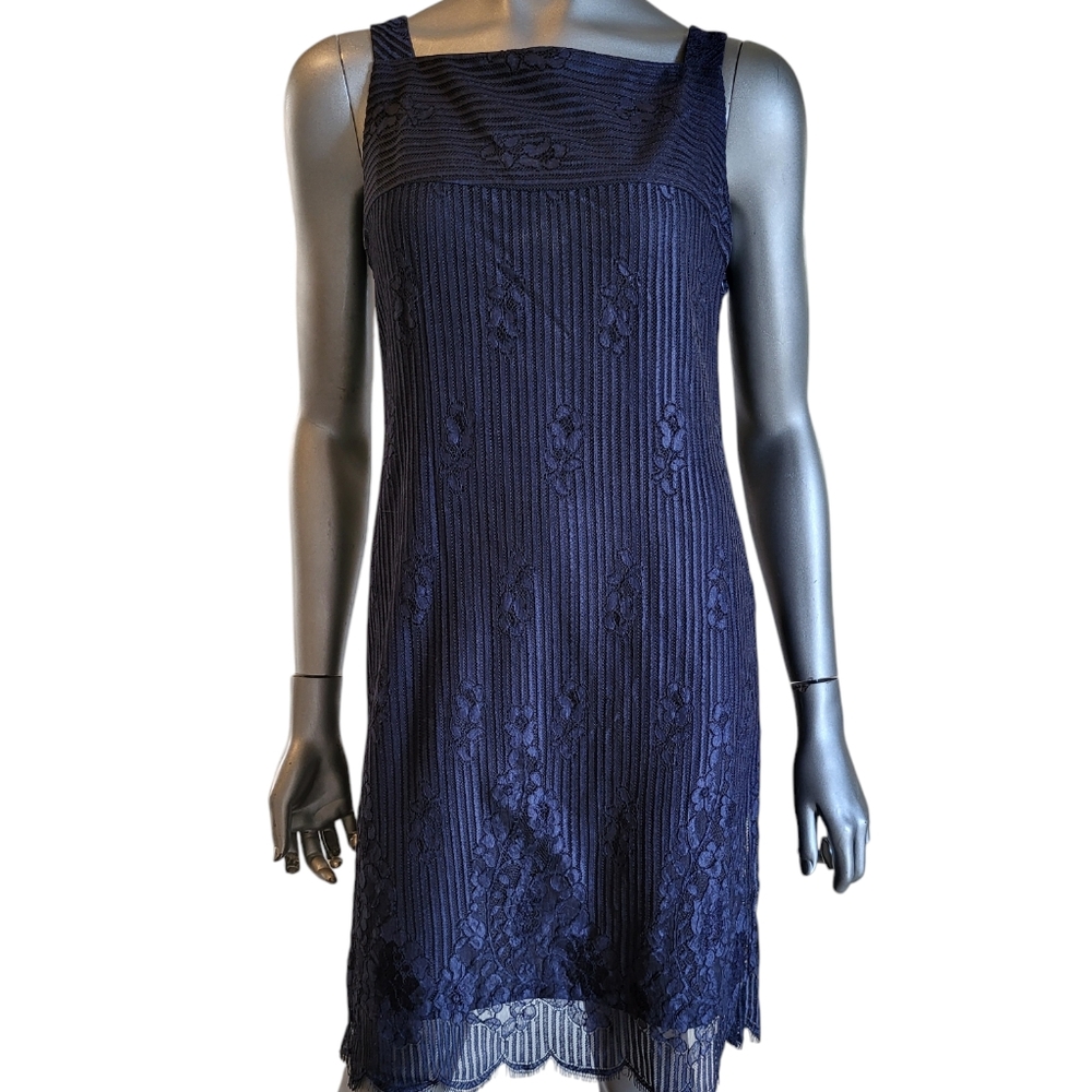 Steve Madden Elegant Navy Blue Lace Dress - Size 8